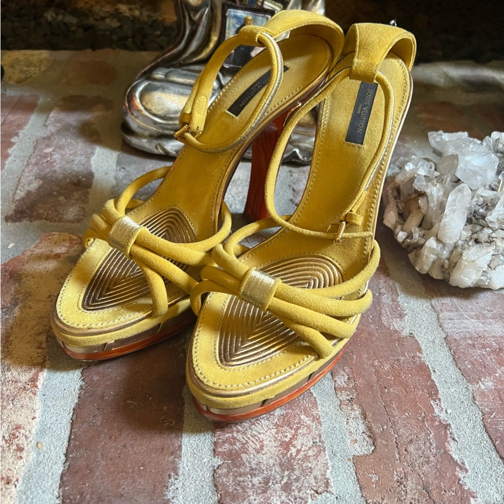 Vintage Louis Vuitton Runway Suede Platform Heels